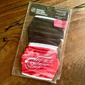 NHL Detroit Red Wings - 2 Pack Adult Cloth Face Mask Coverings, Winged Wheel